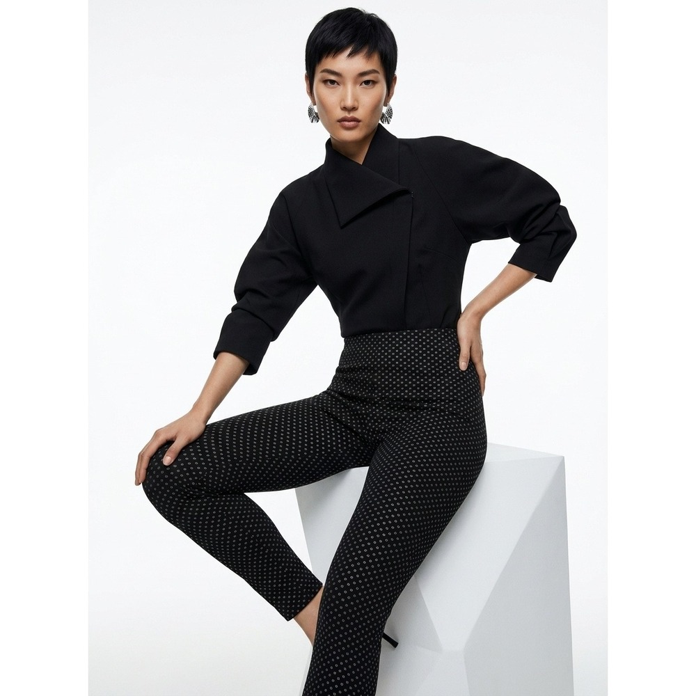 Zara Pants Women Basic Collection Black White Geometric Dot Leggings Pants Large